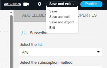 GetResponse save and exit button for saving email sequence drafts before publishing